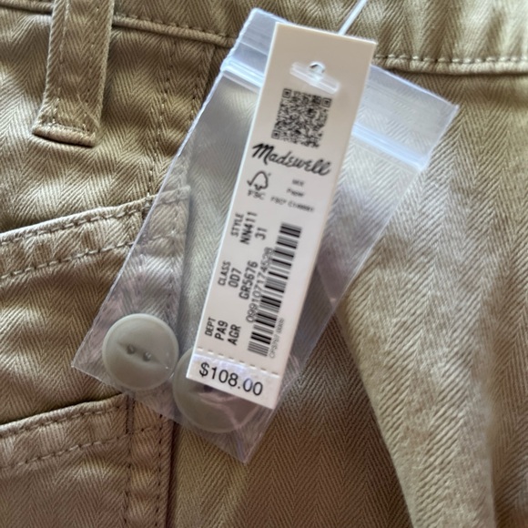 NWT Madewell '90s Straight Cargo Pants High Rise Khaki 31” Waist X 30” - Picture 3 of 6